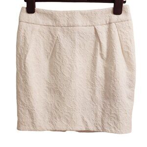 NEW Cynthia Rowley Skirt Jacquard White Lined Fitted Women’s Size 8